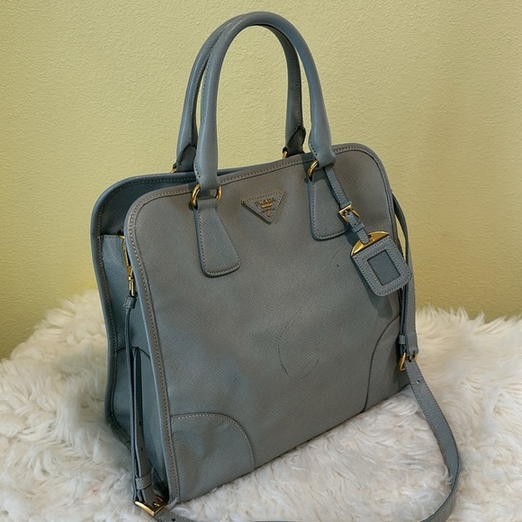 💯Authentic Prada Light Blue Safiano Leather Tote Bag🍀 - Picture 16 of 16